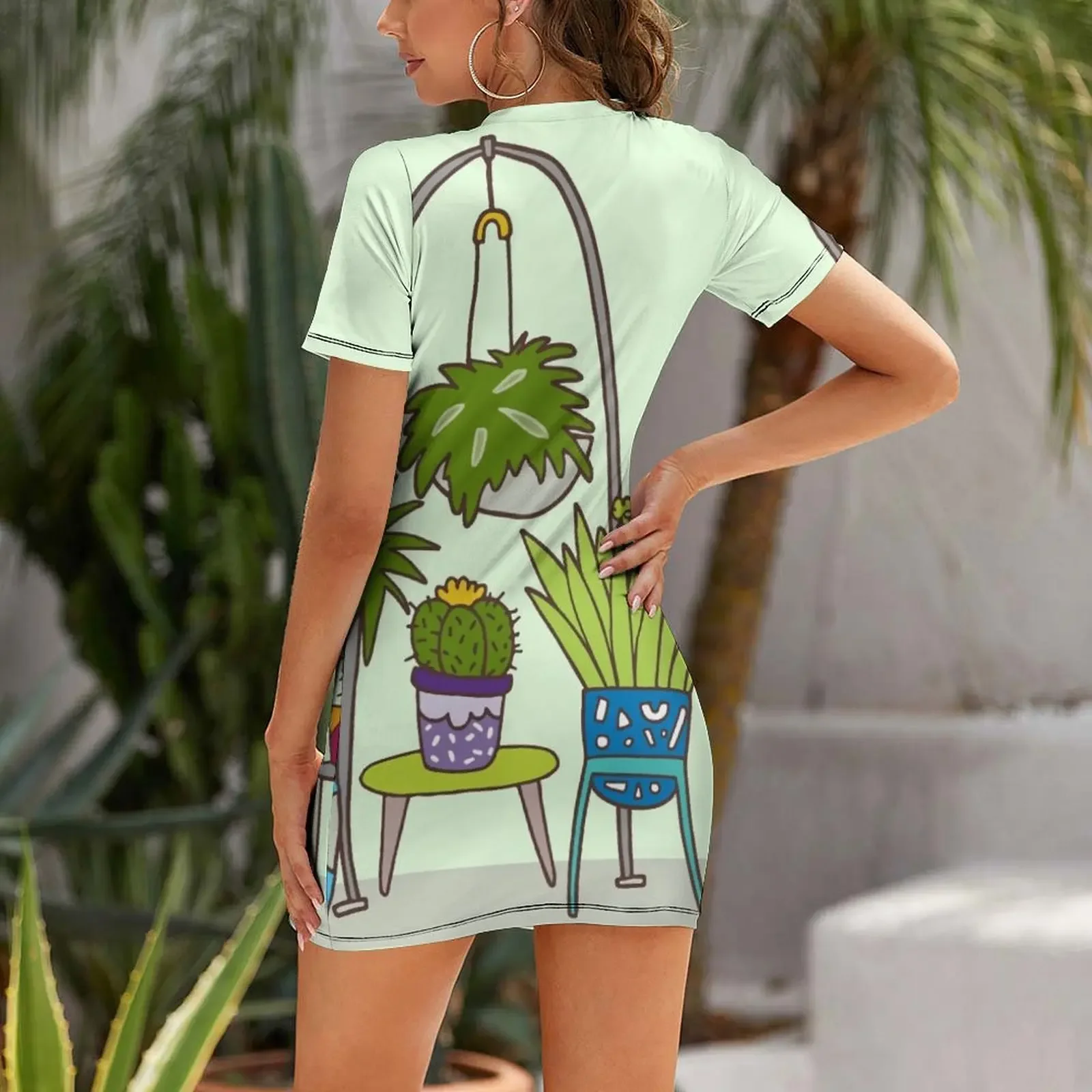 Plant life Short-Sleeved Dress - огляд і ціна Korean Women Lifestyle