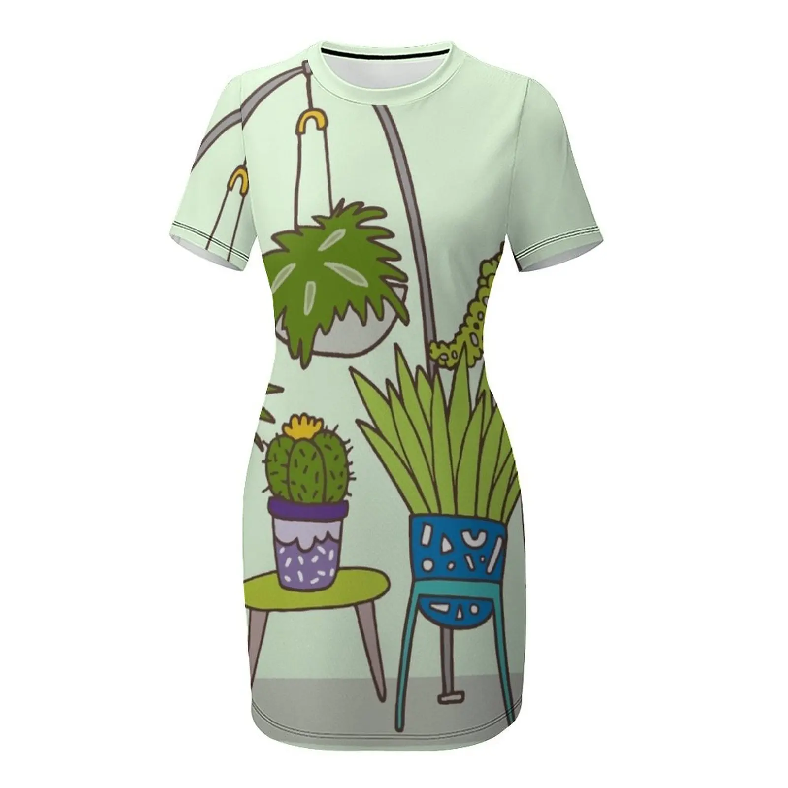 Plant life Short-Sleeved Dress - огляд і ціна Korean Women Lifestyle